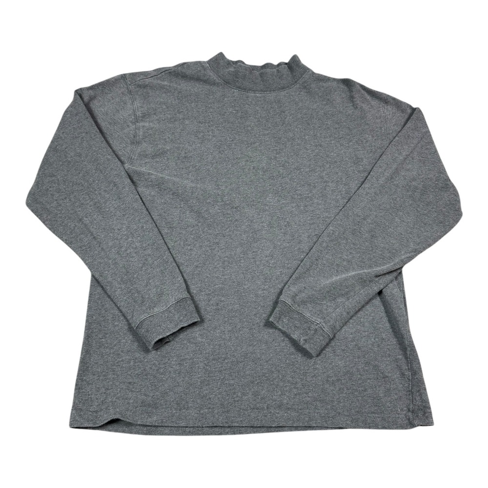 Vintage Cherokee Gray Blank Mock Neck Long Sleeve Shirt Men's Medium